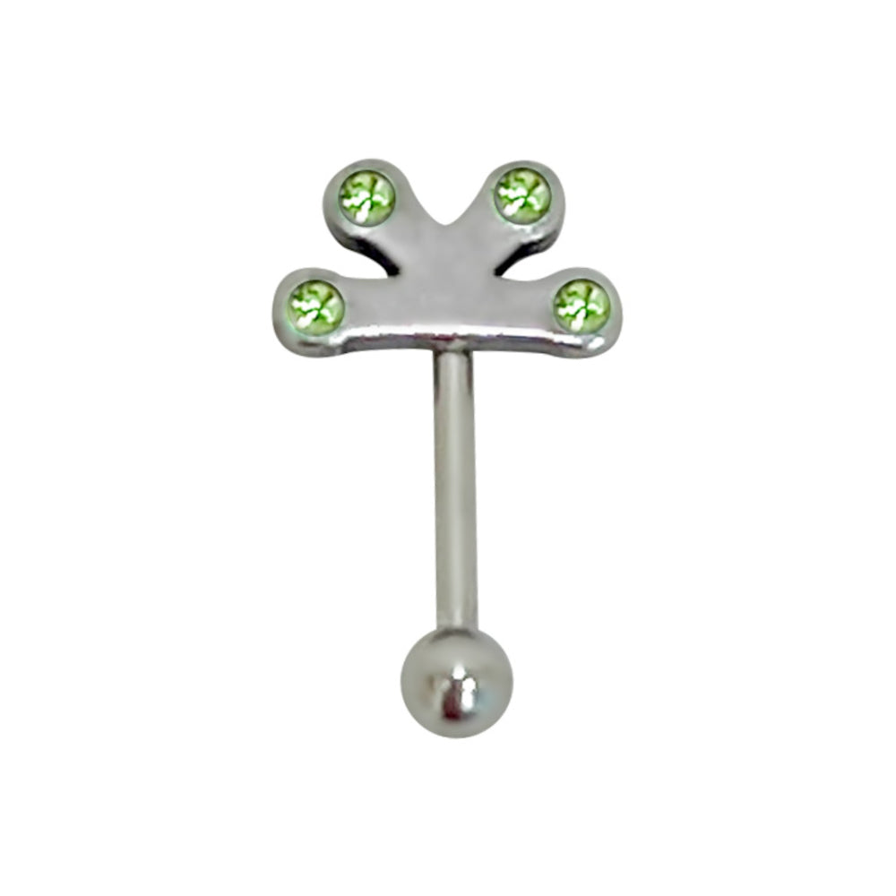 Surgical Steel 16 Gauge Straight Eyebrow Barbell with CZ Flower - photo 8