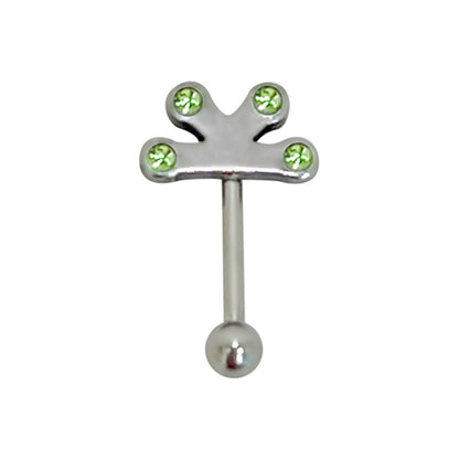 Surgical Steel 16 Gauge Straight Eyebrow Barbell with CZ Flower - photo 8