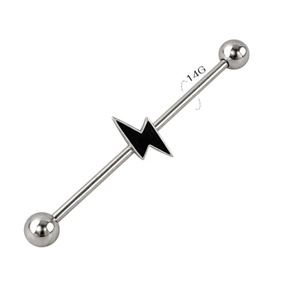 Surgical Steel Lightning Bolt Industrial Barbell 14 Gauge - photo 3