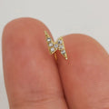 Gold Plated Surgical Steel 20G Lightning Bolt L Shaped Nose Stud