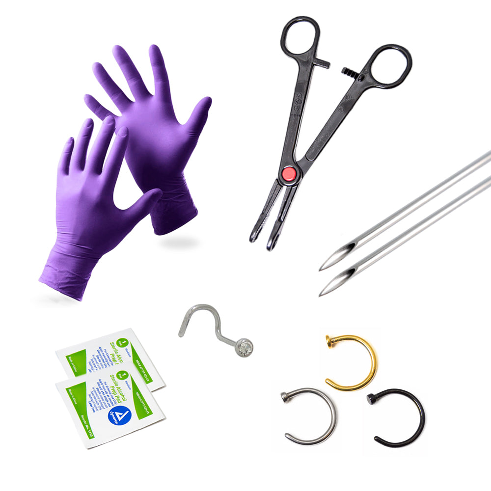 Surgical Steel LionGothic Nose Piercing Kit - 10 Pack