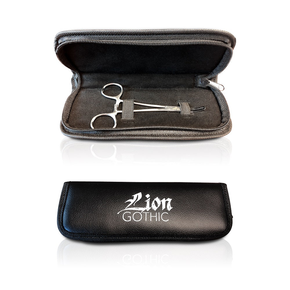 Surgical Steel Dermal Anchor Flat Forceps Tool with Leatherette Case - photo 3