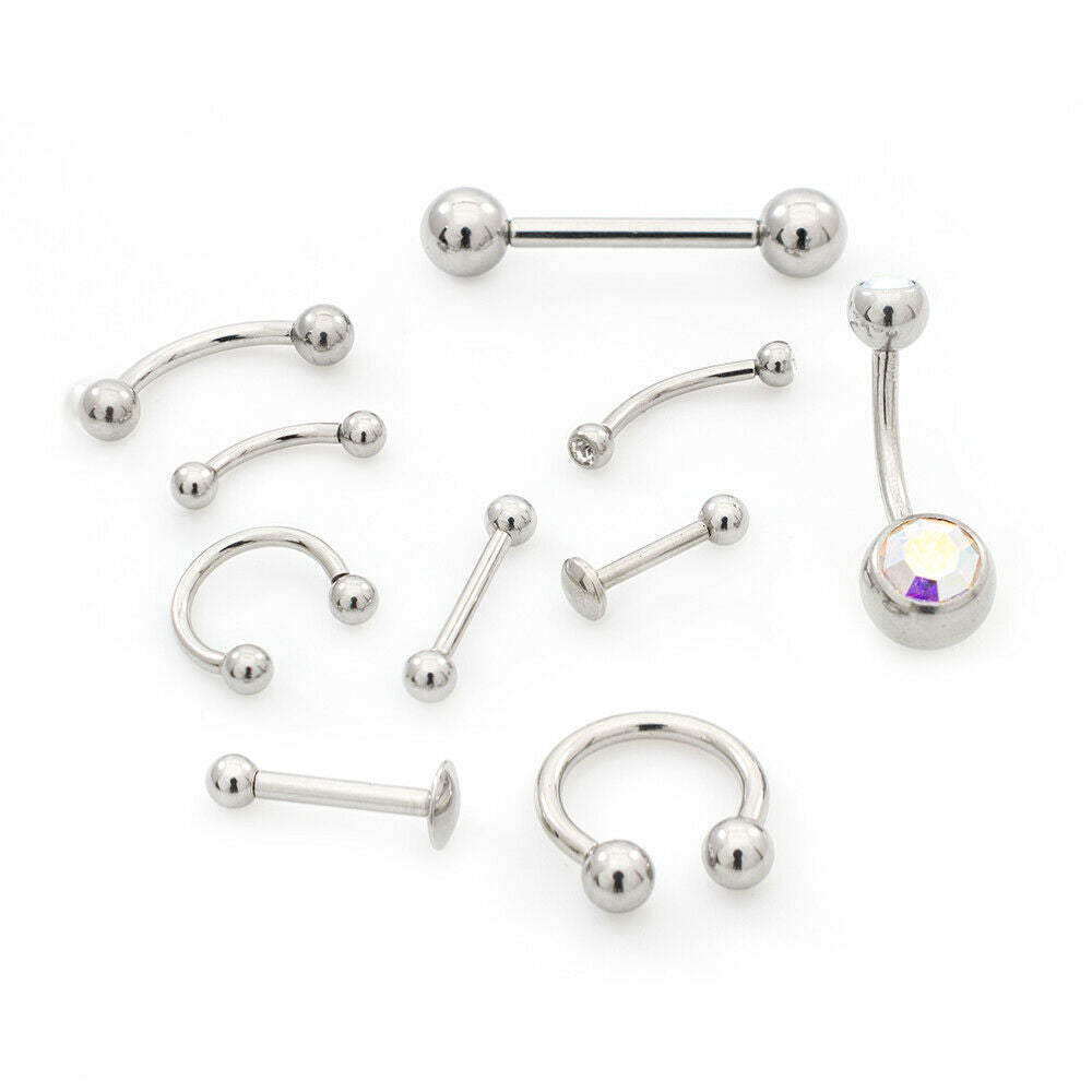 Surgical Steel LionGothic Internally Threaded Piercing Kit - 22 Pack