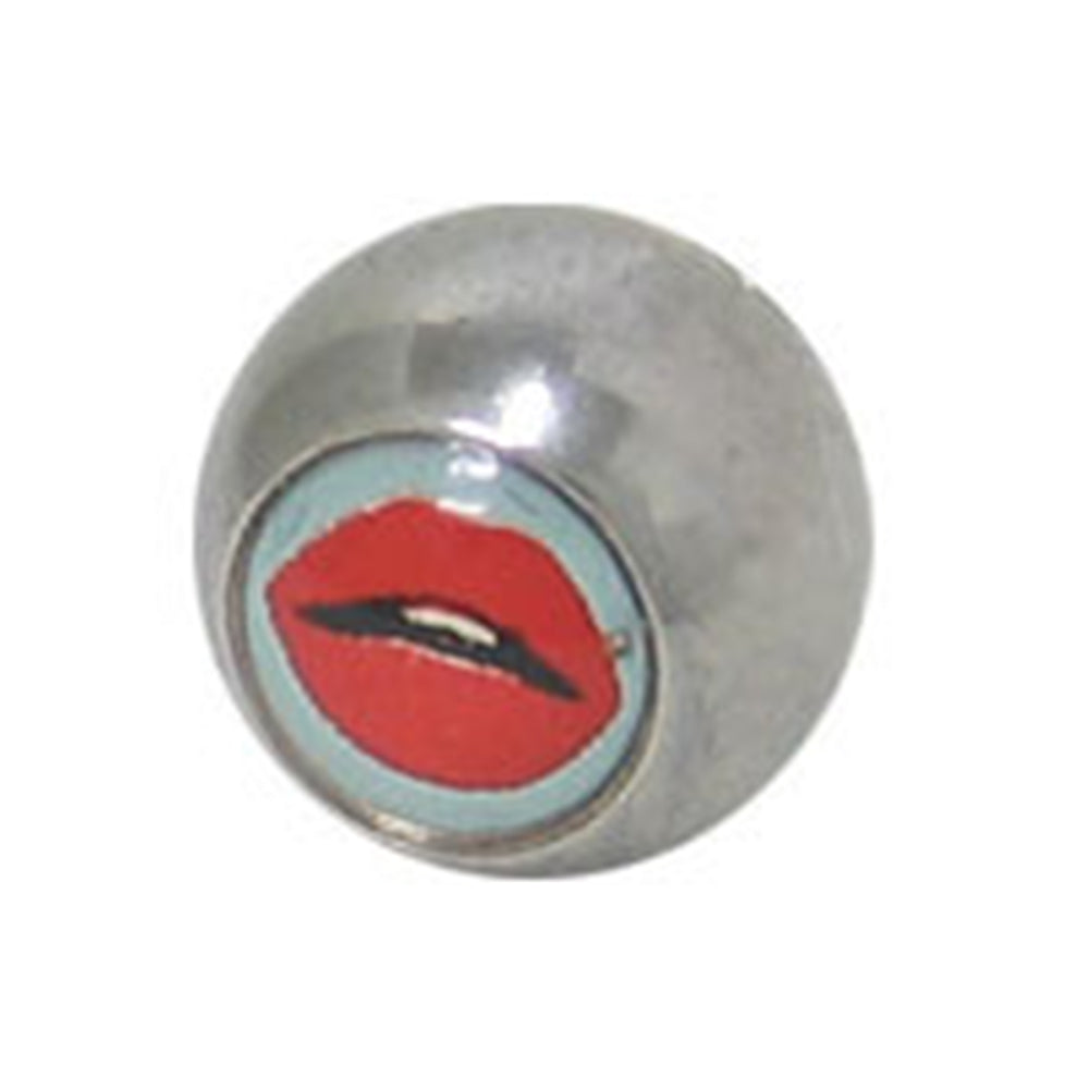 Surgical Steel 14 Gauge Internally Threaded Bead with Lips Logo