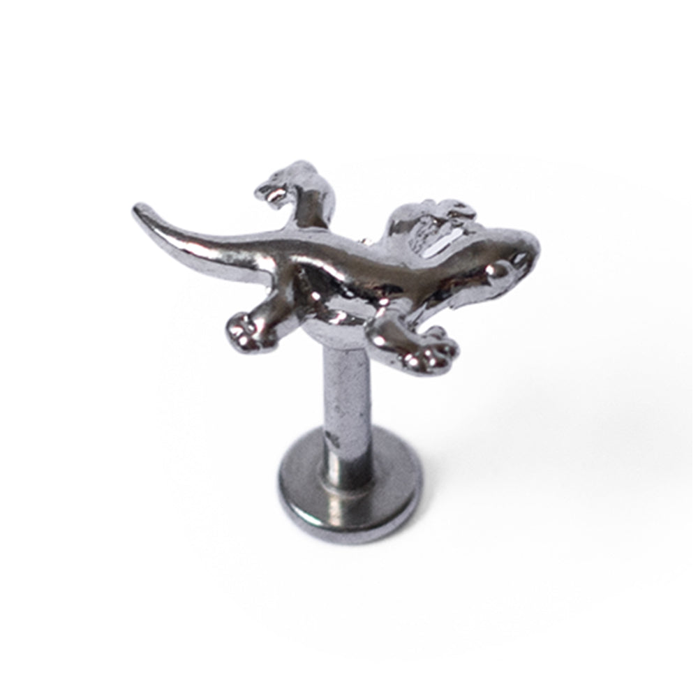 Surgical Steel 14 Gauge Flat Back Labret Stud with Lizard