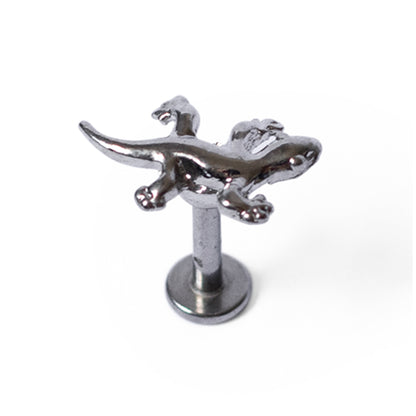 Surgical Steel 14 Gauge Flat Back Labret Stud with Lizard
