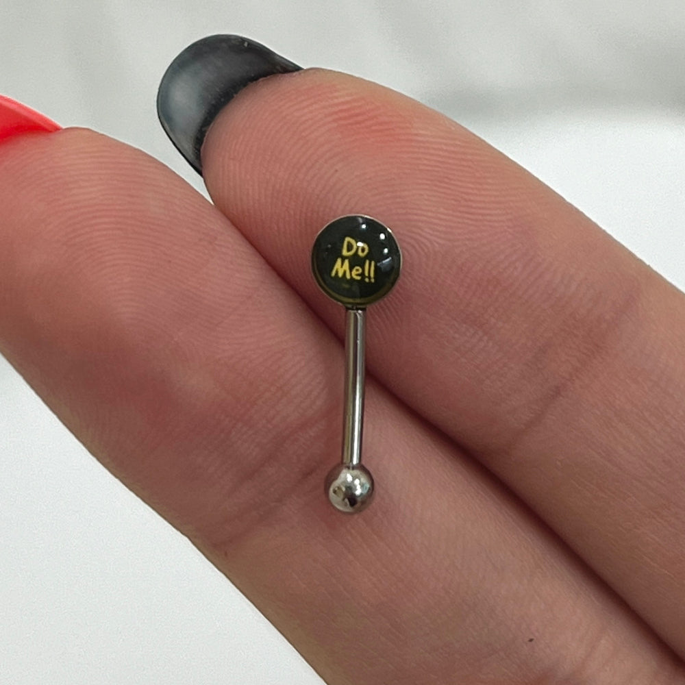 Surgical Steel 16 Gauge Curved Eyebrow Barbell with Do Me Logo - photo 4