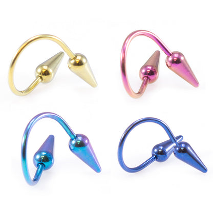 Surgical Steel 18 Gauge Long Spiked Twister Earrings