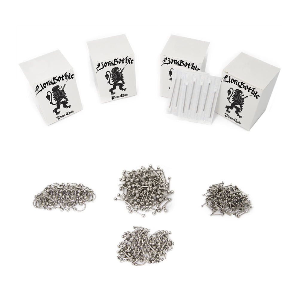 Surgical Steel LionGothic Ultimate Piercing Kit - 800 Pack