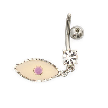 Surgical Steel 14 Gauge Luxe Modz Pastel Dangle Eye Belly Ring - photo 3