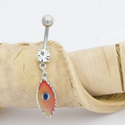 Surgical Steel 14 Gauge Luxe Modz Pastel Dangle Eye Belly Ring - photo 4