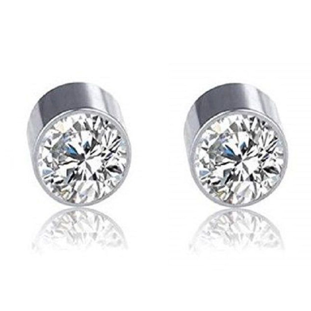 Surgical Steel Magnetic Fake Nose Studs with CZ - Pair