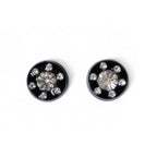 PVD Black Surgical Steel CZ Magnetic Fake Nose Stud Earrings