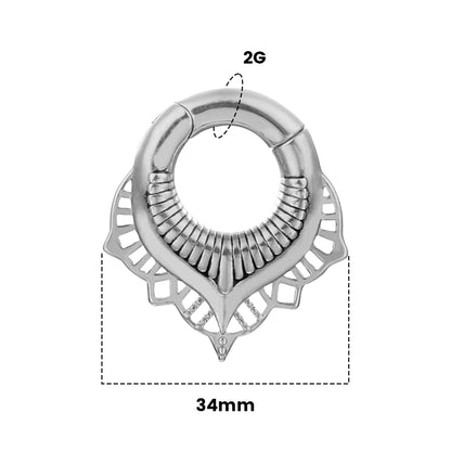 Surgical Steel Ear Weights 2G & 0G with Mandala Teardrop - Pair - photo 3