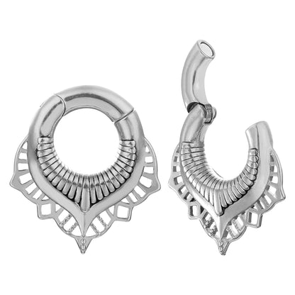 Surgical Steel Ear Weights 2G & 0G with Mandala Teardrop - Pair
