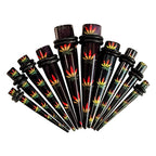 Acrylic 6 to 00 Gauge Rasta Pot Leaf Ear Tapers - 10 Pack