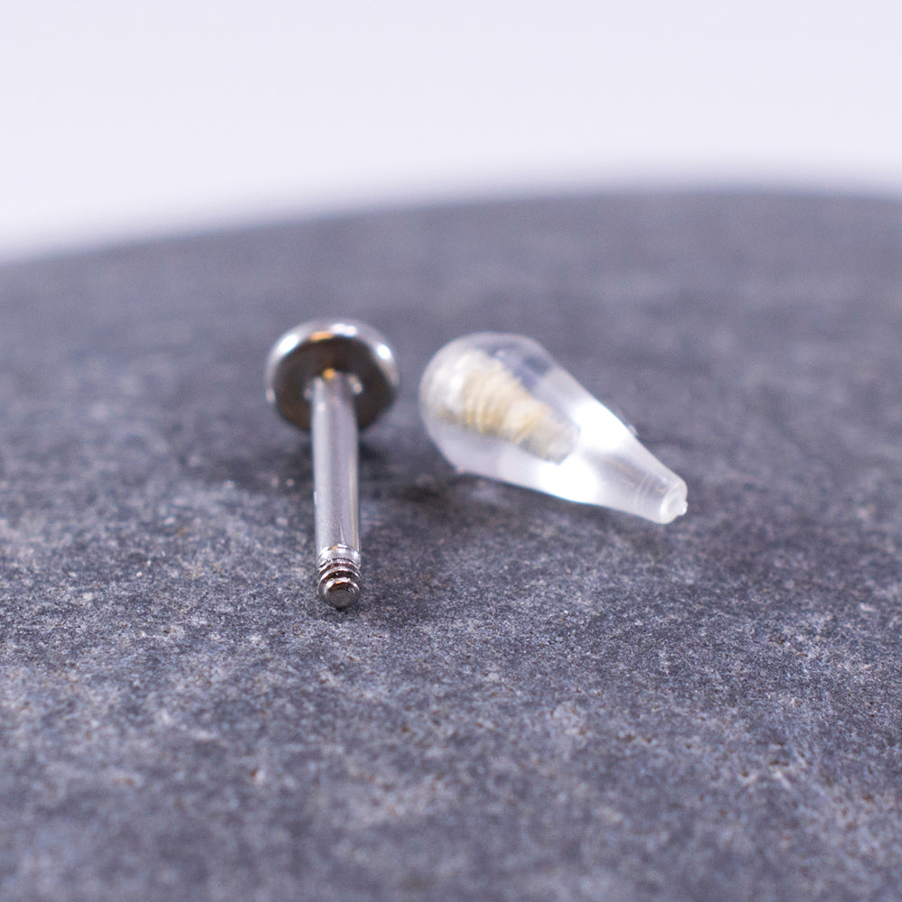 Surgical Steel 16 Gauge Micro Monroe Labret with Colorful Spike