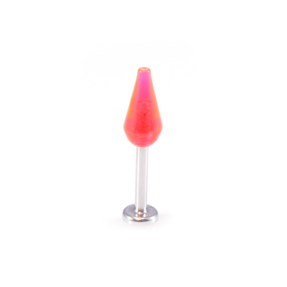 Surgical Steel 16 Gauge Micro Monroe Labret with Colorful Spike