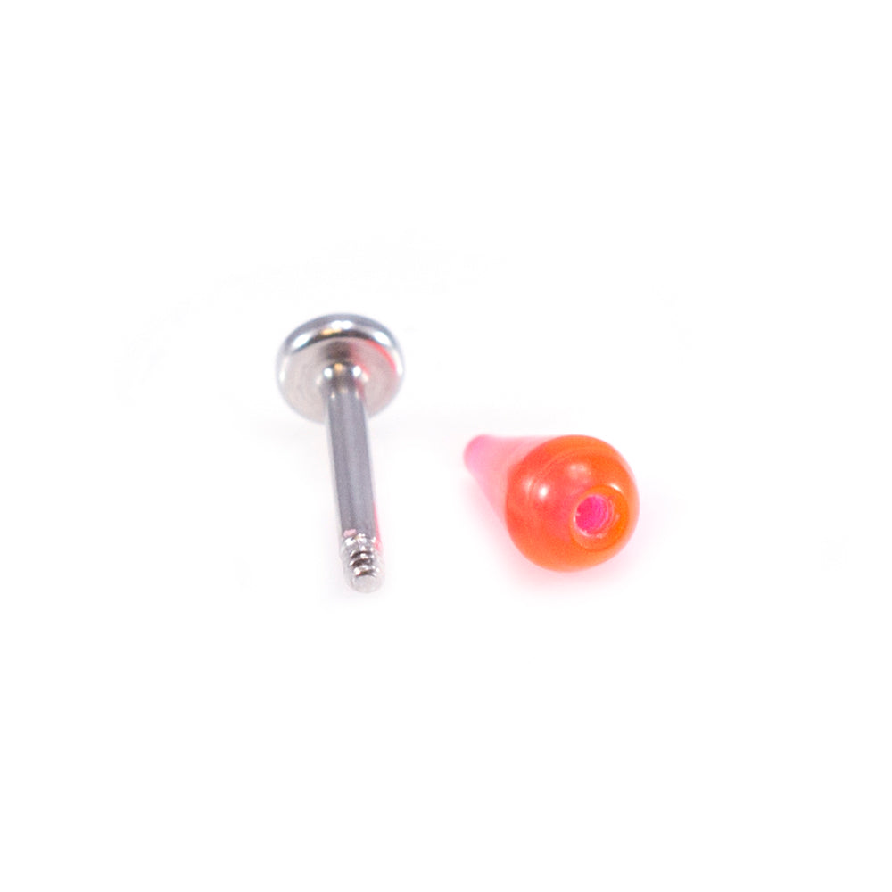 Surgical Steel 16 Gauge Micro Monroe Labret with Colorful Spike