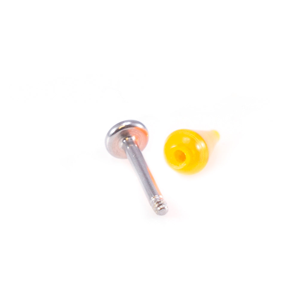 Surgical Steel 16 Gauge Micro Monroe Labret with Colorful Spike
