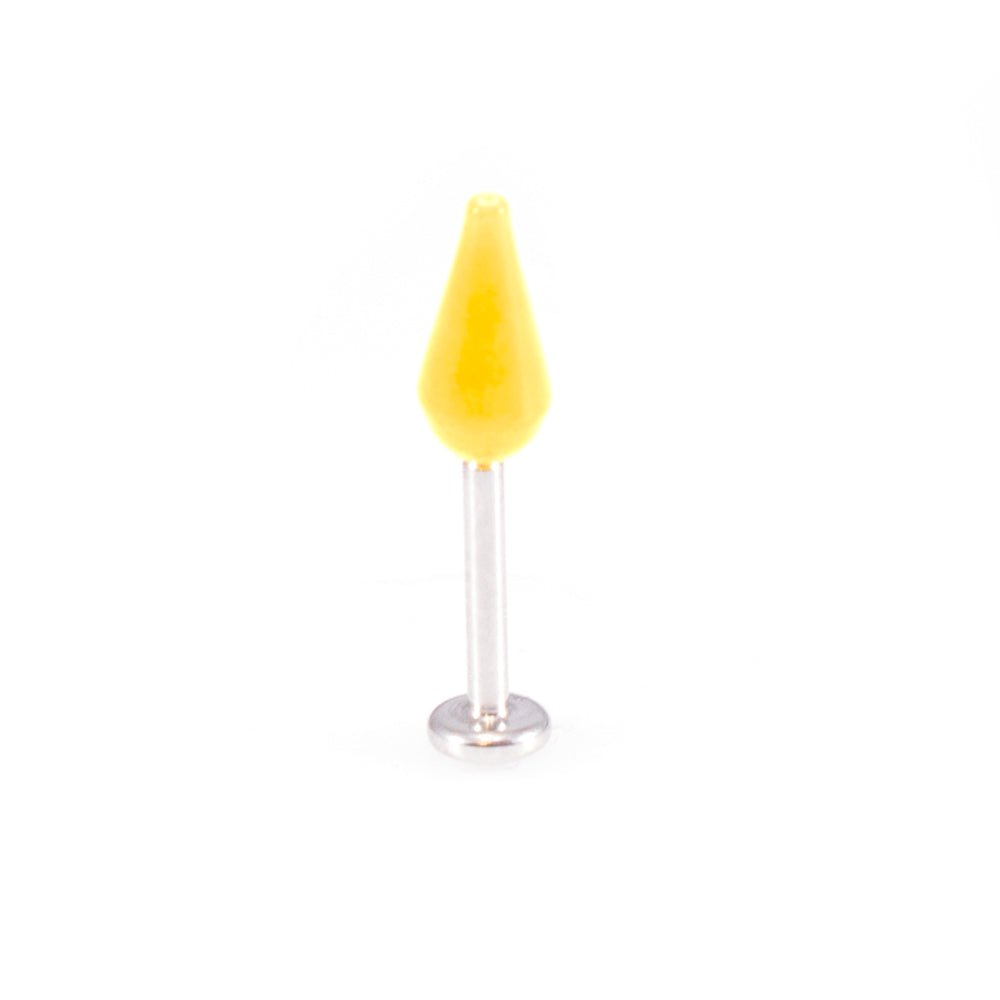 Surgical Steel 16 Gauge Micro Monroe Labret with Colorful Spike