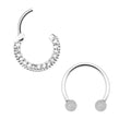 Surgical Steel 16 Gauge Mini Septum Horseshoe with UV Glow Balls