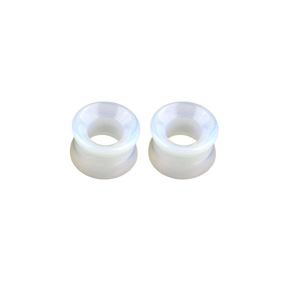 Moonstone Double Flare Ear Tunnels 2G to 13/16 Inch