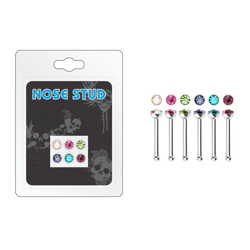Surgical Steel 20 Gauge Nose Bone 6mm Multi Pack