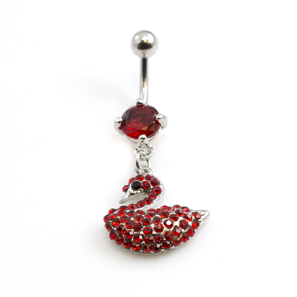 Surgical Steel 14 Gauge Belly Button Ring with CZ Swan - photo 6
