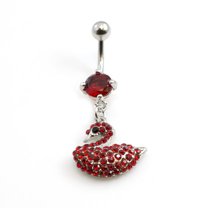 Surgical Steel 14 Gauge Belly Button Ring with CZ Swan - photo 6