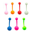 Surgical Steel 14 Gauge Belly Ring Enamel Coated Bright Neon Colors