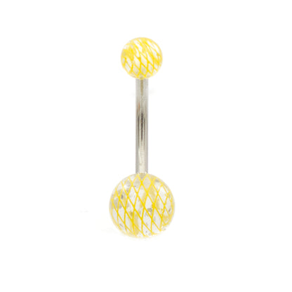 Surgical Steel 14 Gauge Belly Rings with Acrylic Swirl Balls - 6 Pack - photo 6