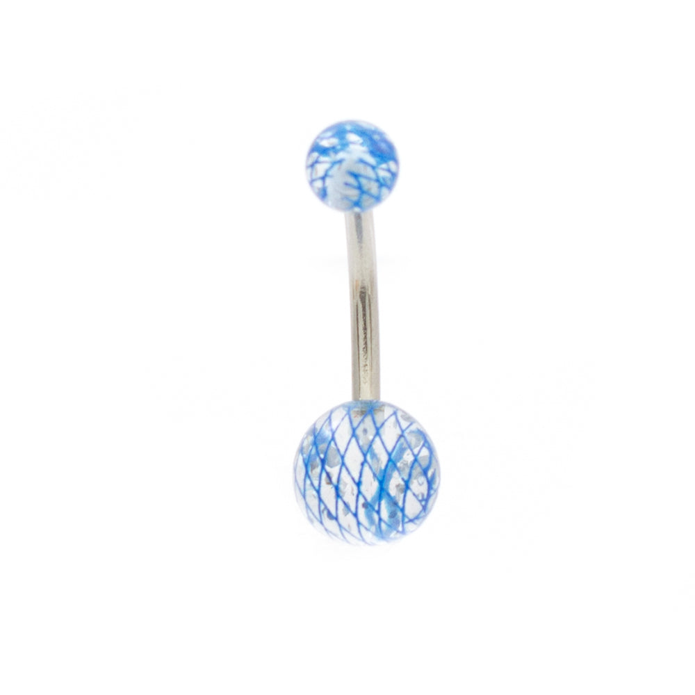 Surgical Steel 14 Gauge Belly Rings with Acrylic Swirl Balls - 6 Pack - photo 5