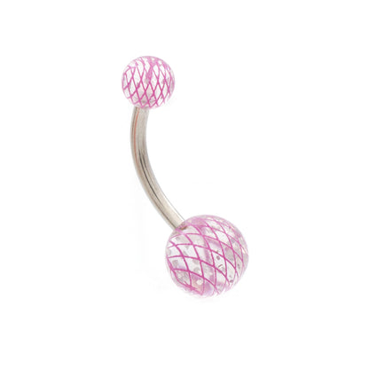Surgical Steel 14 Gauge Belly Rings with Acrylic Swirl Balls - 6 Pack - photo 3