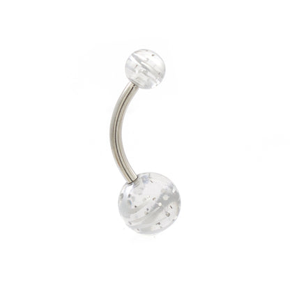 Surgical Steel 14 Gauge Belly Rings with Acrylic Stripe Balls - 6 Pack - photo 6