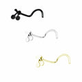 Surgical Steel 20 Gauge Nose Screw with Cherry Design