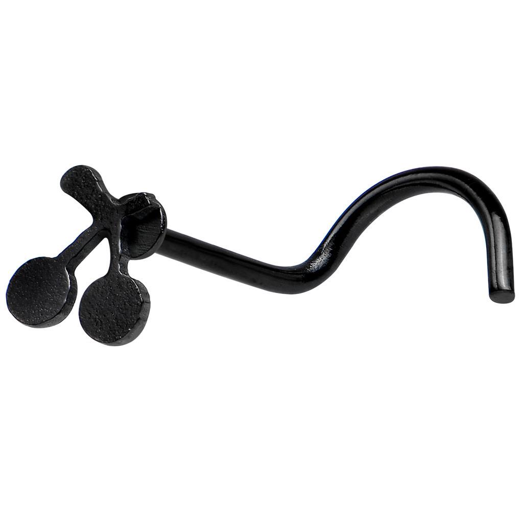 Surgical Steel 20 Gauge Nose Screw with Cherry Design - photo 3