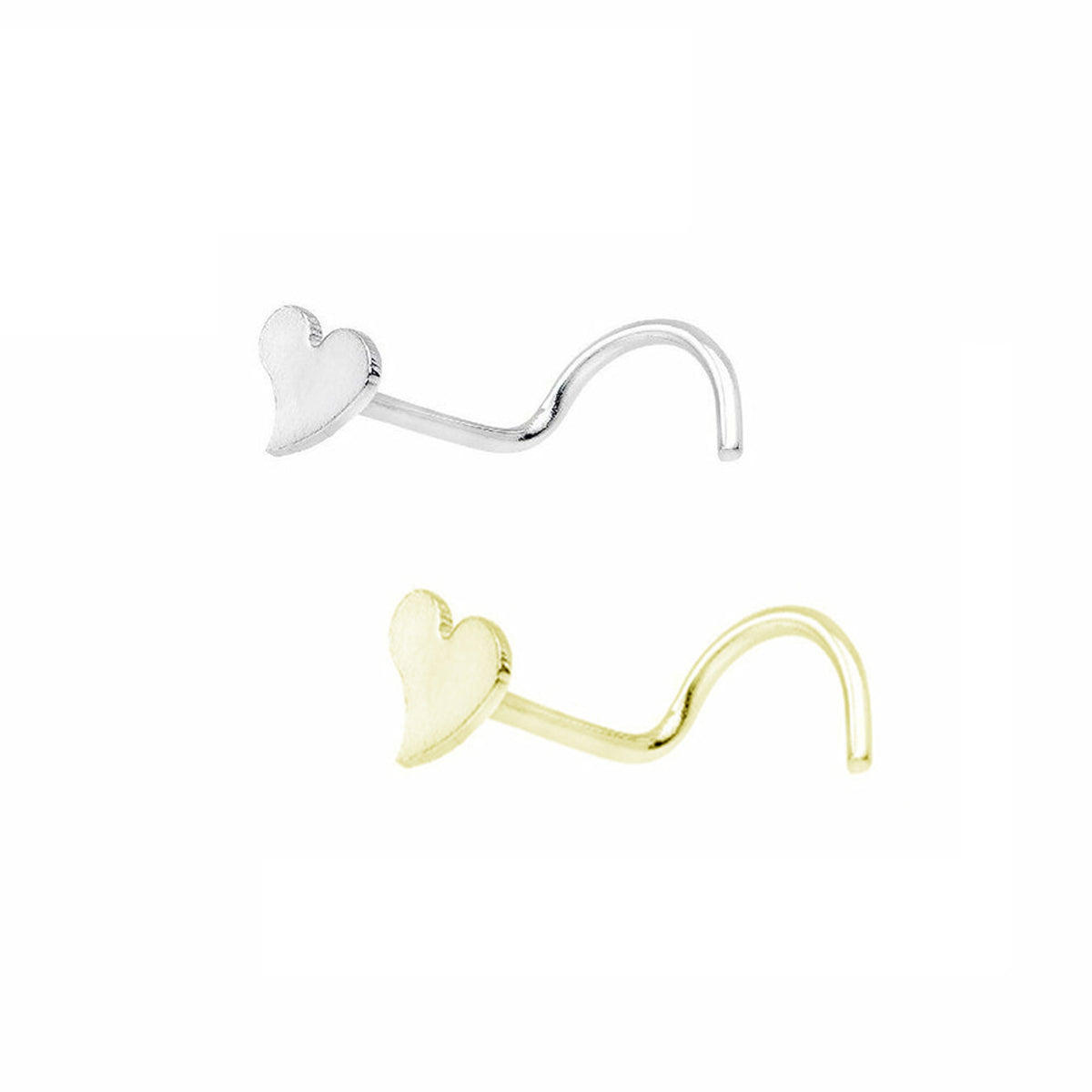 Surgical Steel 20 Gauge Nose Screw with Heart Design