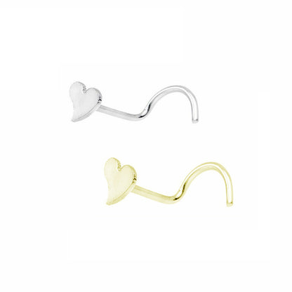 Surgical Steel 20 Gauge Nose Screw with Heart Design