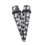 Acrylic Straight Tapers Plug Ear 6 to 000 Gauge Skull Cross - Pair - Kruelty