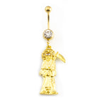 Surgical Steel 14 Gauge Belly Ring with Grim Reaper Dangle - photo 5