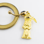 Surgical Steel 14 Gauge Belly Ring with Grim Reaper Dangle - photo 10