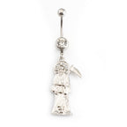 Surgical Steel 14 Gauge Belly Ring with Grim Reaper Dangle - photo 11