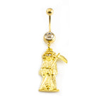 Surgical Steel 14 Gauge Belly Ring with Grim Reaper Dangle - photo 2