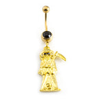 Surgical Steel 14 Gauge Belly Ring with Grim Reaper Dangle - photo 3