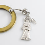 Surgical Steel 14 Gauge Belly Ring with Grim Reaper Dangle - photo 4