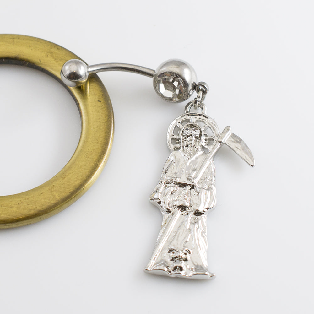 Surgical Steel 14 Gauge Belly Ring with Grim Reaper Dangle - photo 4