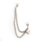 Surgical Steel Cartilage Chain Dangle Earring 22 Gauge & Aurora Star - Kruelty