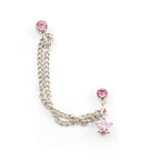 Surgical Steel Cartilage Chain Dangle Earring 22 Gauge & Pink Star - Kruelty - Photo 4