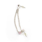 Surgical Steel Cartilage Chain Dangle Earring 22 Gauge & Pink Star - Kruelty - Photo 3